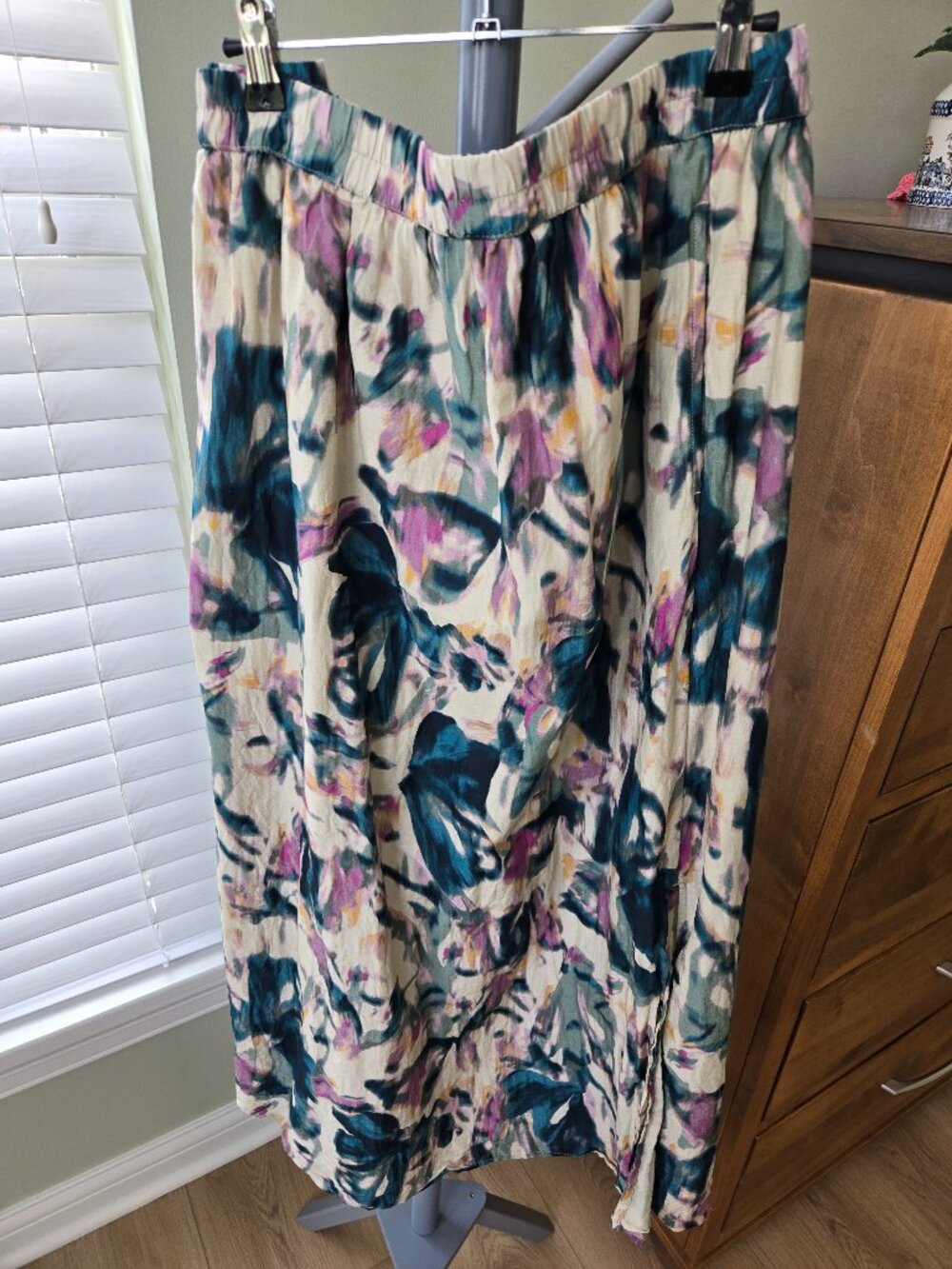 Nordstrom Print Cotton and Silk Maxi Skirt